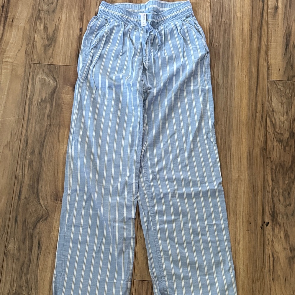 Auden Light Blue & White Striped Lounge Pants XS